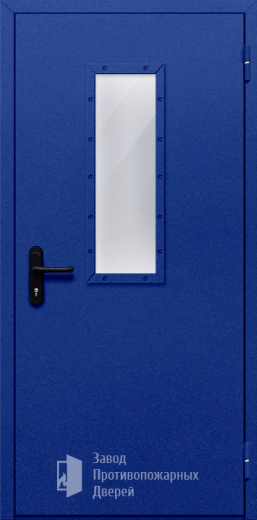Фото двери «Однопольная со стеклом (синяя)» в Чехову