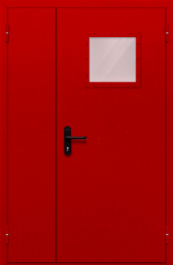 Фото двери «Полуторная со стеклопакетом (красная)» в Чехову