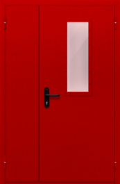 Фото двери «Полуторная со стеклом (красная)» в Чехову