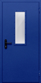 Фото двери «Однопольная со стеклом (синяя)» в Чехову