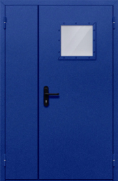 Фото двери «Полуторная со стеклопакетом (синяя)» в Чехову